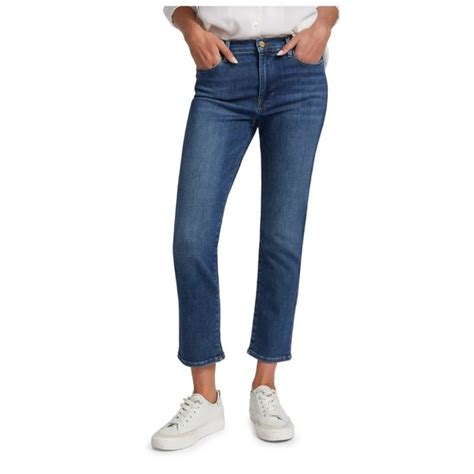 Frame Denim Jeans Frame Le High Straight Jeans Denim Womens Blue