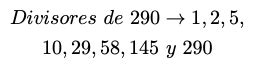 DIVISORES DE 290 Cuántos Son y Cómo se Calculan Aulaprende