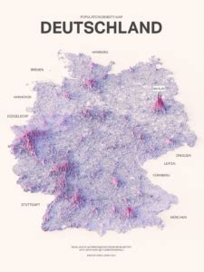 Densidad de población de Alemania 2022 Mapas Milhaud