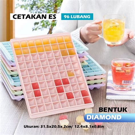 Cetakan Es Batu 96 Grid Diamond Kubus Kotak Ice Cube Tray Tempat Ice