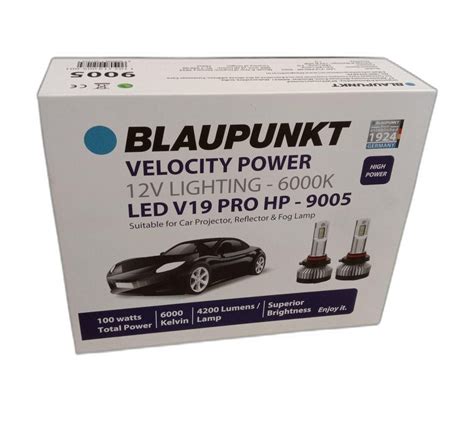 50 W Aluminium Blaupunkt LED V19 PRO Headlamps For Cars Battery Type