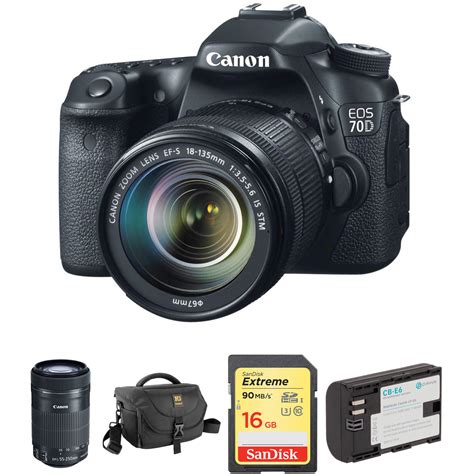 Canon EOS 70D DSLR Camera with 18-135mm and 55-250mm Lenses Kit