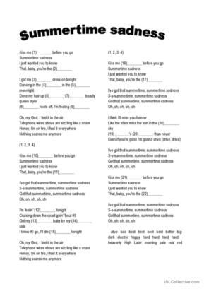 15 Summertime English ESL Worksheets Pdf Doc