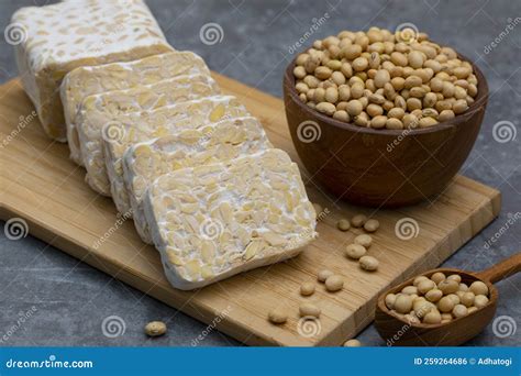 Raw Tempeh Or Tempe Indonesian Traditional Food Made From Fermented