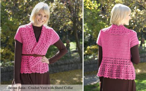 Peace Love And Understanding Crochet Vest With Shawl Collar