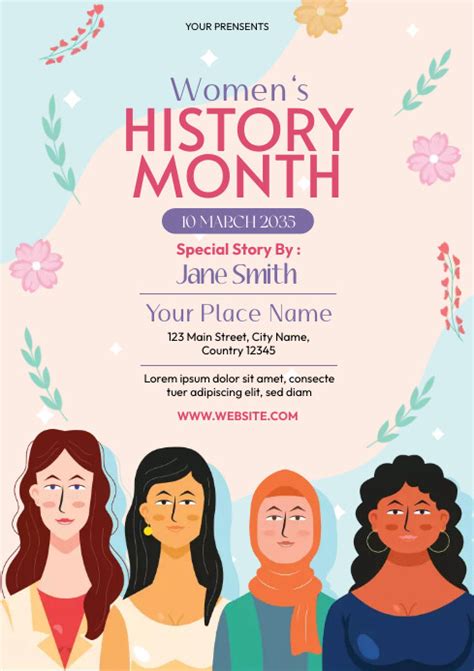 Womens History Month Flyer Template Postermywall