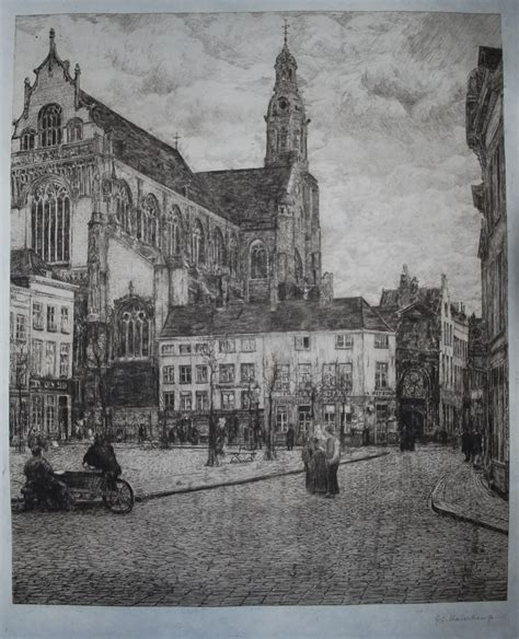 Gerrit Haverkamp Antwerpen Veemarkt Met De St Pauluskerk Ets Uit