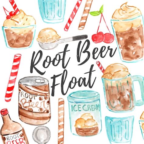 Root Beer Float Clip Art Watercolor Clip Art Summer Food | Etsy