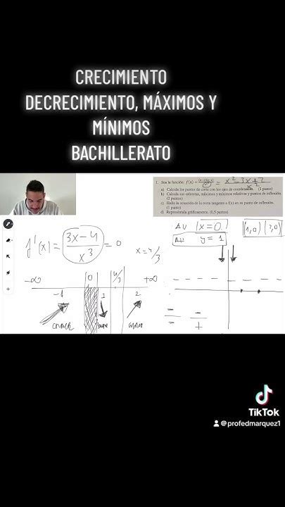 Crecimiento Decrecimiento Máximos Y Mínimos Bachillerato Profedmarquez Youtube