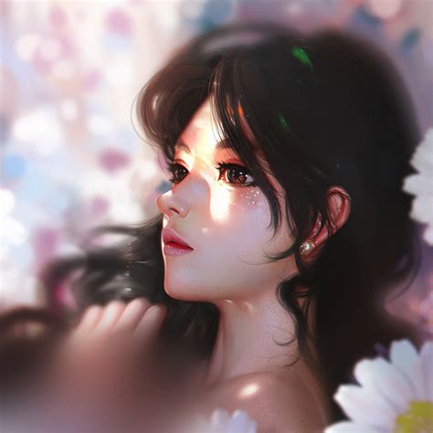 Au92 Liang Xing Daisy Cute Girl Illustration Art Wallpaper