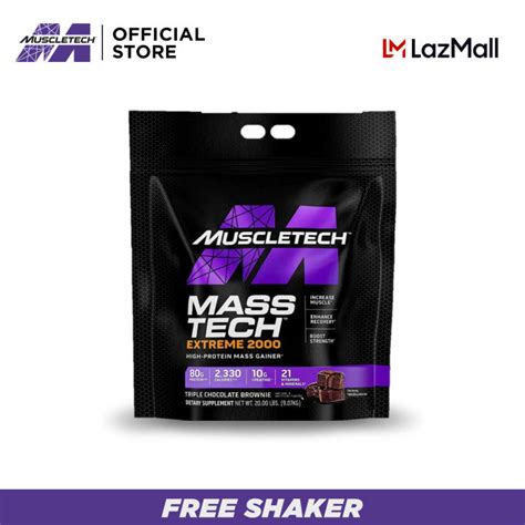 Muscletech MassTech Extreme 2000 Mass Gainer 20 Lbs 16 Serve FREE