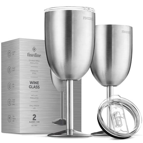 Buy Finedine Stainless Steel Drinking Cup Wineglasses Double Walled