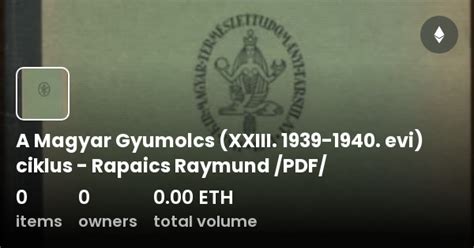 A Magyar Gyumolcs XXIII 1939 1940 Evi Ciklus Rapaics Raymund PDF