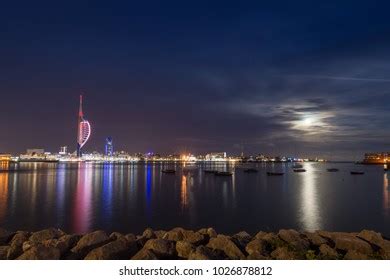 Night View Portsmouth Harbour Skyline Sea Stock Photo 1026878812 ...