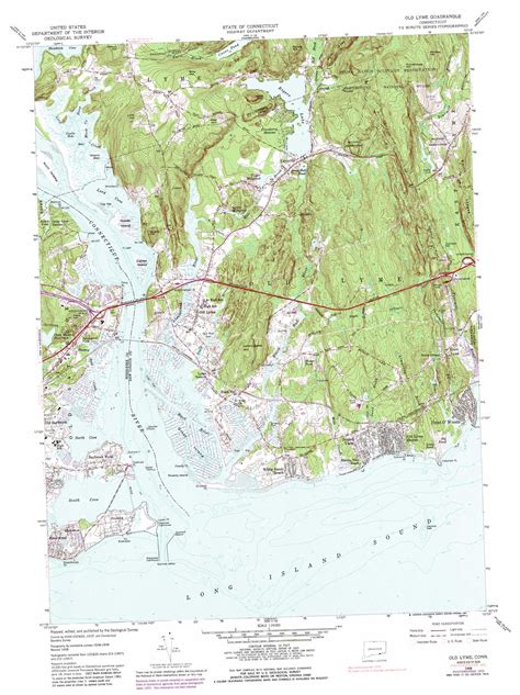 Old Lyme Topographic Map Ct Usgs Topo Quad 41072c3