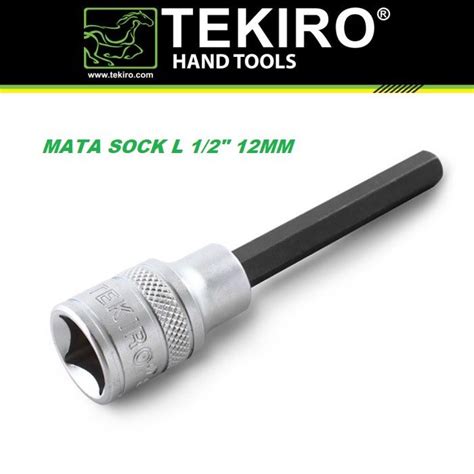 Tekiro Kunci Mata Soket L Ketok L12 Mm X 1 2 Inch DR Hex Bit Sock