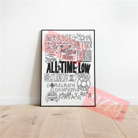 All Time Low Doodle Poster Instant Download Printable High DPI Files - Etsy