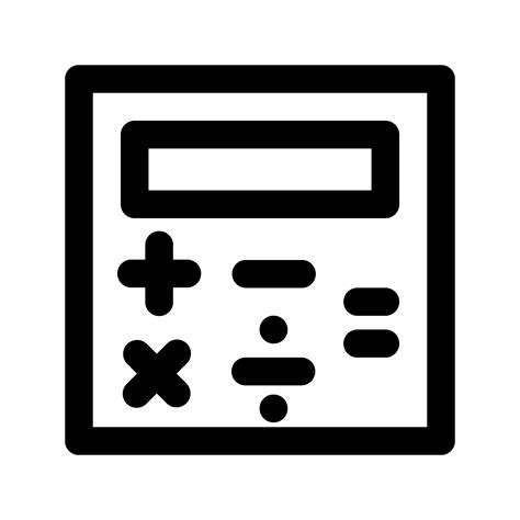 Calculator Icon Vector Black And White Calculator Illustration Flat