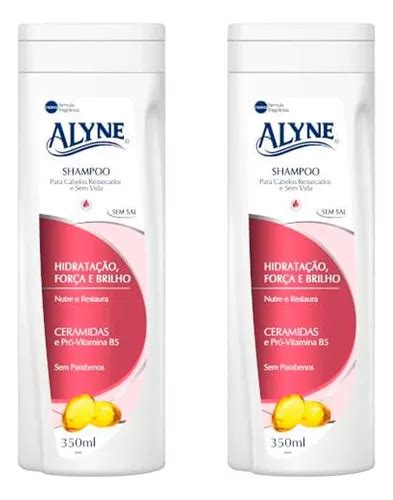 Kit 2 Shampoo Alyne Hidratação Força E Brilho 350ml MercadoLivre