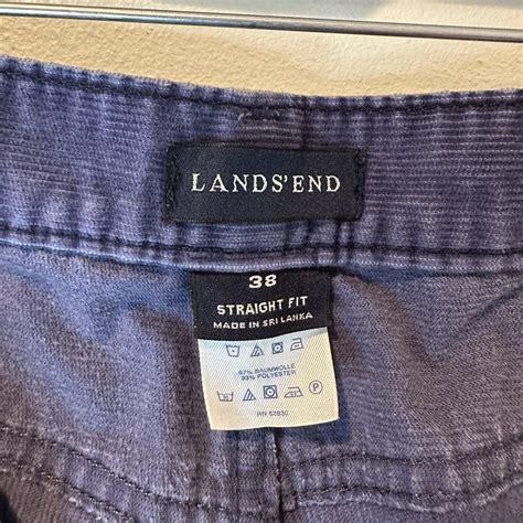 Lands End Mens Straight Fit Navy Blue Corduroy Pant Gem