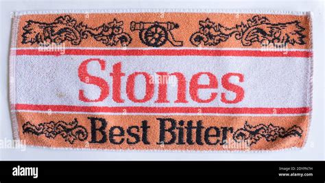 Pub Beer Towel Advertising Stones Best Bitter Stock Photo Alamy