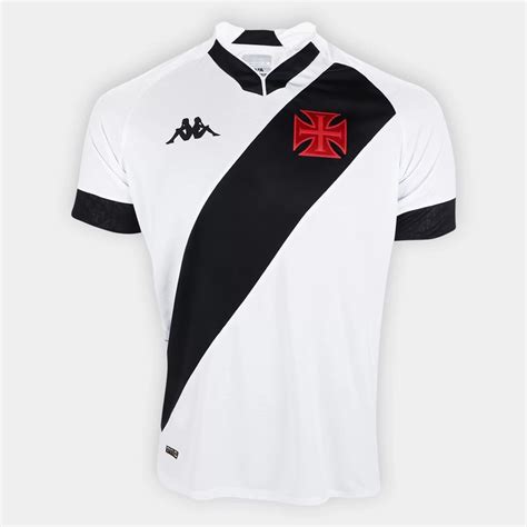 Camisa Vasco Ii S N Torcedor Kappa Masculina Branco Preto Em