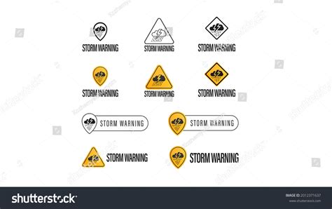 Storm Warning Large Collection Signs Symbols Stock Vector (Royalty Free ...