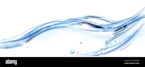 Water Splash Flowing Water Stream Realistic Vector Illustration