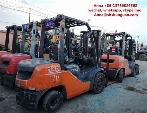 2 Or 3 Stage Mast Toyota Used Industrial Forklift Tcm Fd30 Fd50 3t 5 Ton