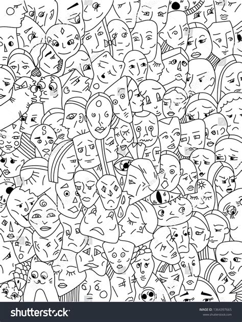 Background Strange Faces Doodle Art Vector Stock Vector (Royalty Free) 1364397665 | Shutterstock