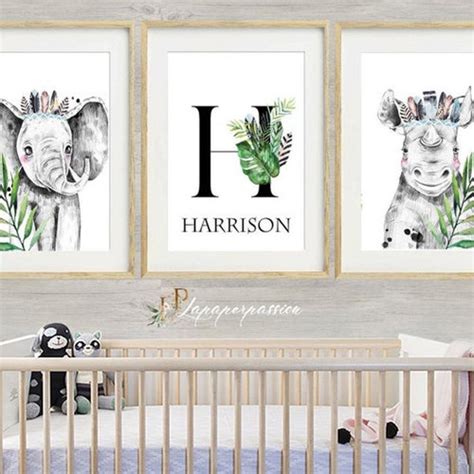 Printed Safari Nursery Wall Prints Safari Jungle Animal Etsy Australia