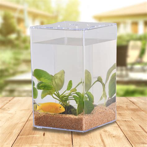 UDIYO Fish Tank With Lid Transparent Acrylic Fighting Fish Small Micro