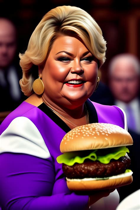 Lexica Erna Solberg Eating Huge Hamburger