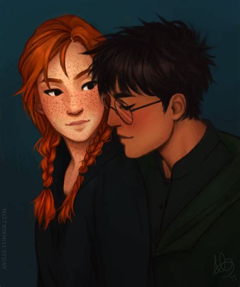 Pin By Yağmur On Wizarding World Harry And Ginny Harry Potter Drawings Harry Potter Couples