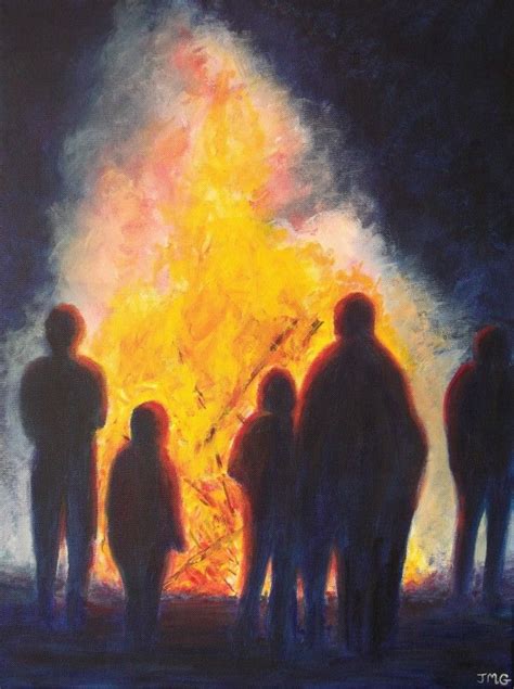 Bonfire Painting at PaintingValley.com | Explore collection of Bonfire ...