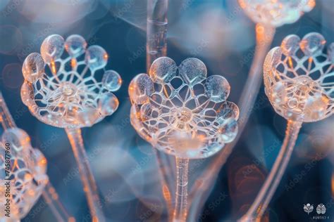 Intricate Fungal Spores Under A Microscope Showcasing Delicate