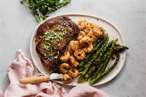 Garlic Butter Ribeye Steak And Shrimp Lenas Kitchen