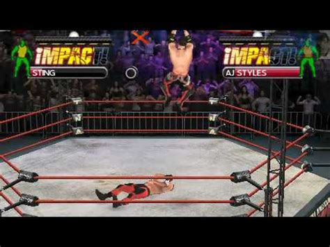 Tna Impact Cross The Line Psp Gameplay Ultimate X Match Sting Vs Aj