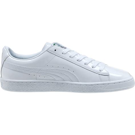 PUMA Leather Basket Matte & Shine Men's Sneakers in White-White (White ...