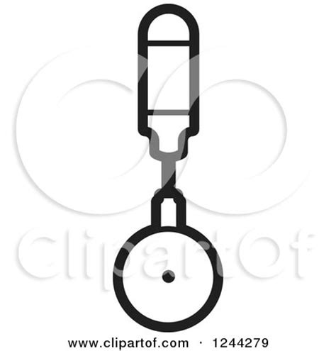 Clipart of a Black and White Pizza Cutter 3 - Royalty Free Vector ...