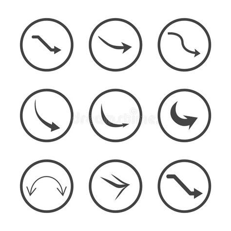 Isolated Vector Hand Drawn Arrows Set On A White Background Curve