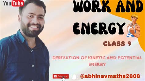 Work And Energy Class Ncert Physics Cbse Class Youtube