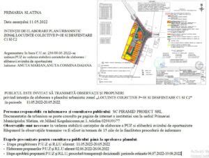 ANUNȚ INTENŢIE DE ELABORARE PLAN URBANISTIC ZONAL Evenimentdeolt ro