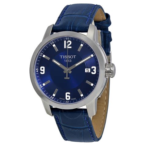 Tissot PRC 200 Quartz Blue Dial Blue Leather Sport Men S Watch