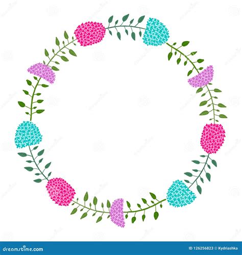 Hydrangea Floral Frame For Your Design Stock Vector Illustration Of