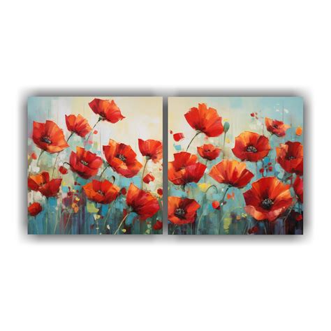 Compra El Cuadro Abstracto Estilo Estilo óleo Amapolas Poppies En