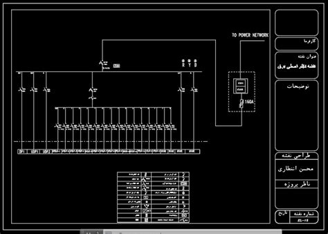 آموزش نقشه کشی تاسیسات برق ساختمان اداری نقشه کشی تابلو اصلی برق