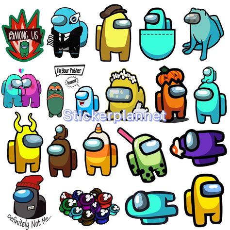 Amongus Sticker Packs 100 Set Etsy