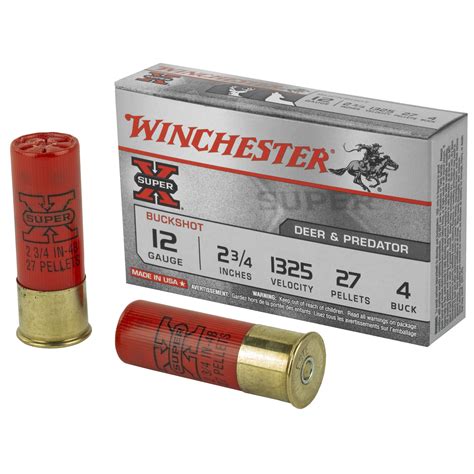 Winchester Ammunition Super X 12Ga Buckshot 5 Round Box XB124