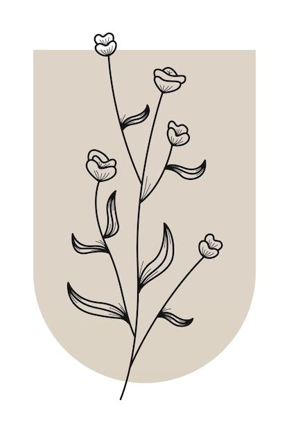 Póster imprimible de decoración de pared boho botánico Vector Premium